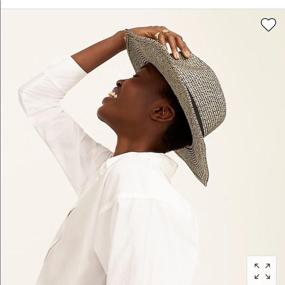J Crew Marled wide brim packable hat